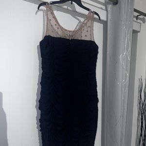 Navy Blue Ruched Dress